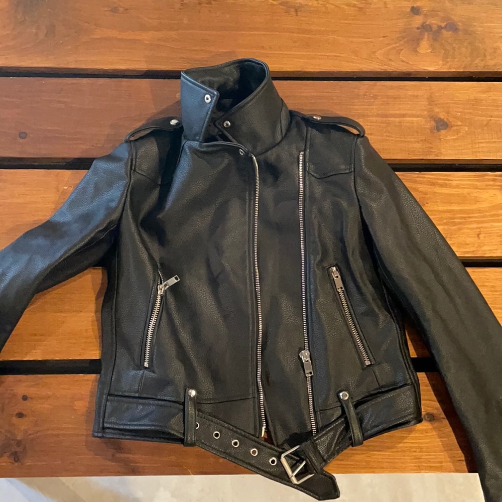Black leather jacket